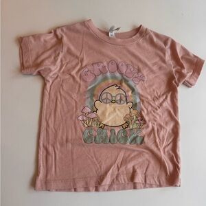 5T groovy chick pink shirt